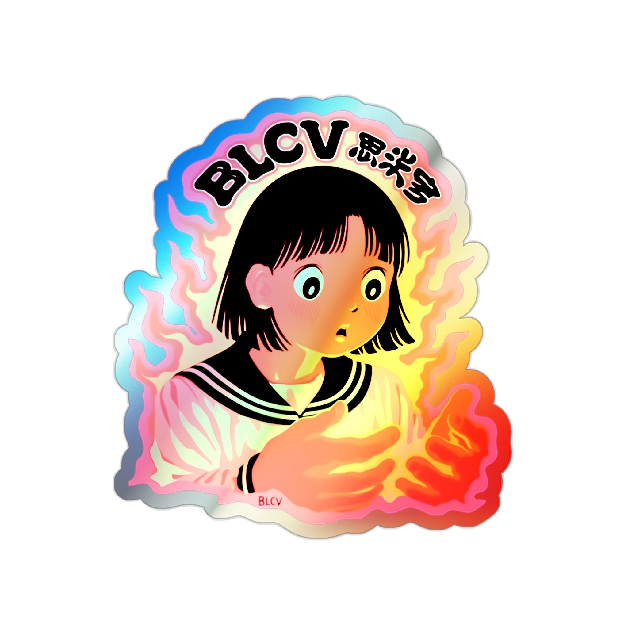 Flame Aura Holographic Sticker