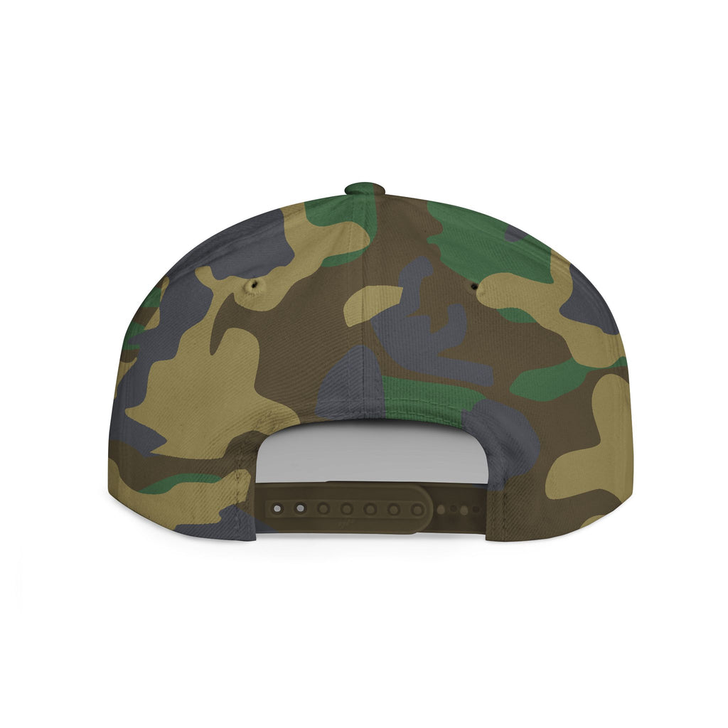 Balaclava Society Embroidered Snapback Hat (Green Camo)