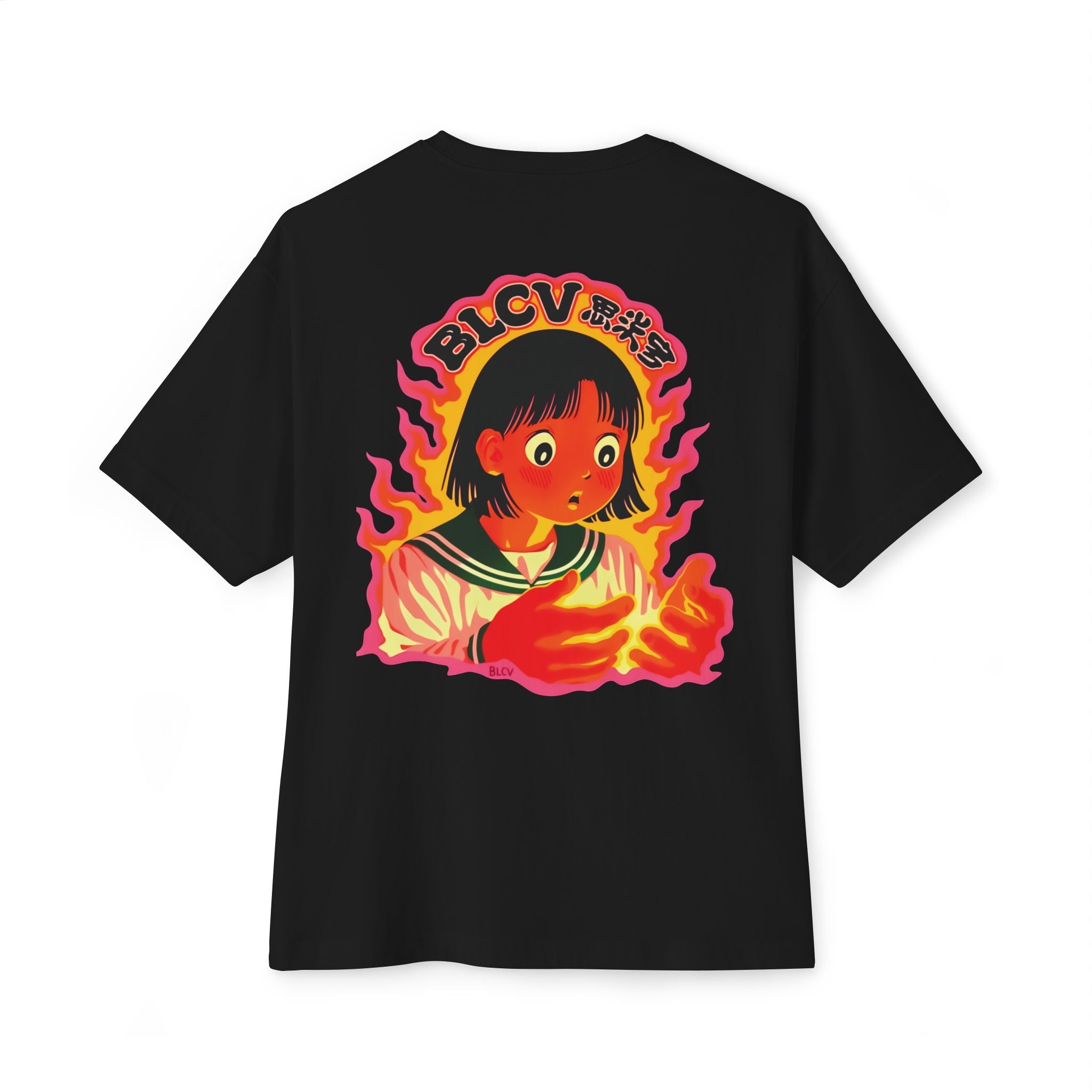 Flame Aura Oversized Tee (Black)