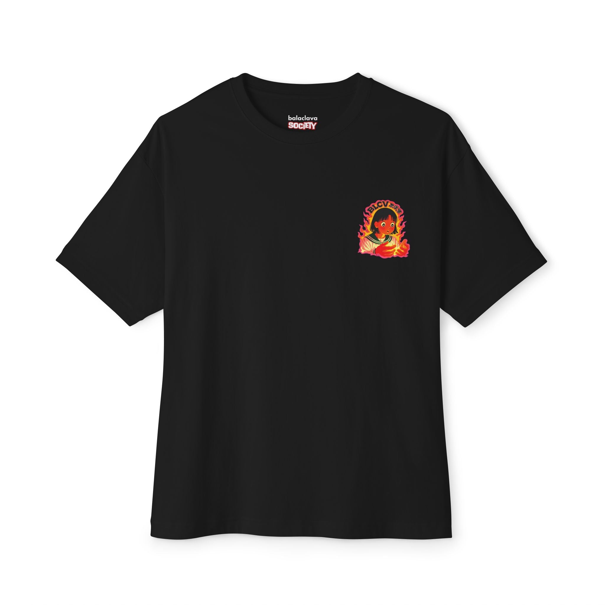 Flame Aura Oversized Tee (Black)